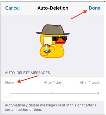 غیرفعالسازی پیام های محو شونده تلگرام 