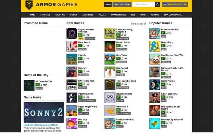 وب سایت Armor Games - پشتیبانی کامپیوتری به صورت تلفنی
